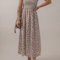 Multicolour Bohemian Ditsy Floral Smocked Fit Flare Sundress