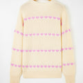 Valentine Heart Ribbed Knit Crewneck Sweater