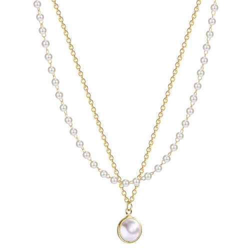 Summer Double-layer Pearls Necklace INS Fashion Clavicle Chain