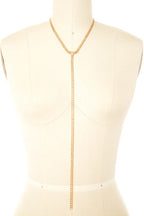 Rhinestone Long Drop Necklace Set