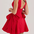 Bow V-Neck Sleeveless : Mini Dress