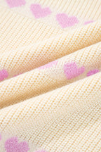 Valentine Heart Ribbed Knit Crewneck Sweater