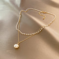 Summer Double-layer Pearls Necklace INS Fashion Clavicle Chain