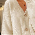 Full Size Textured Knit Button-Down Cardigan Plus Size