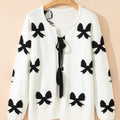 Bow Lace-up Sweater Cardigan
