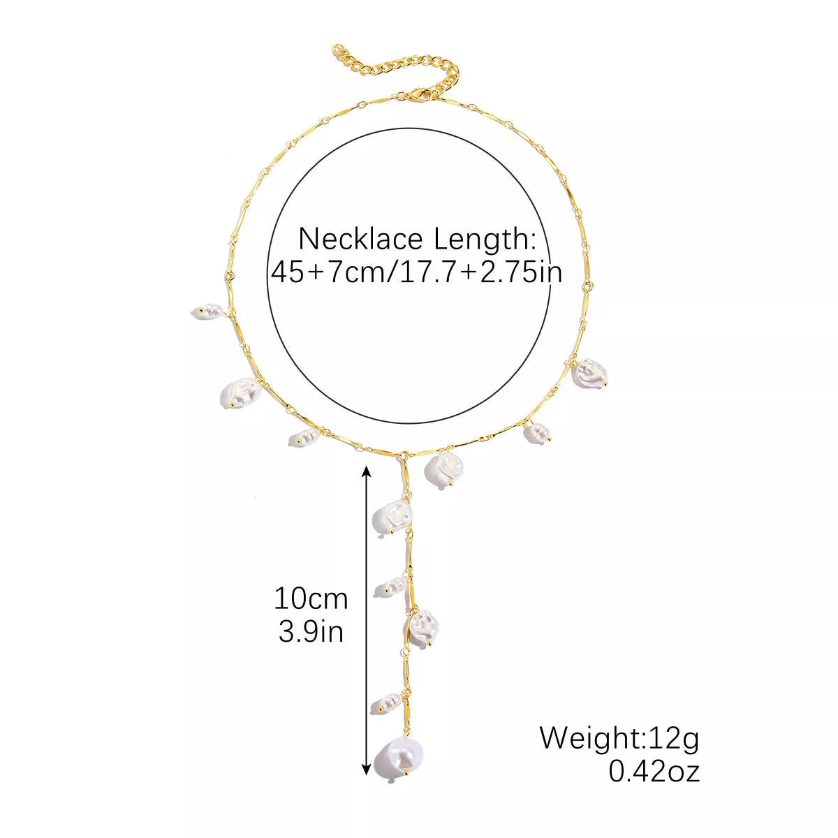 18K Gold-Plated Pearl Necklace