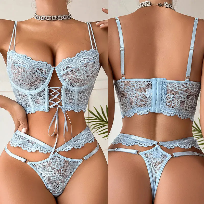 Sexy Women Floral Lace Underwear Set