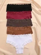 5Pcs/set Women Cotton Panties Floral Lace Intimate Underwear Trendy