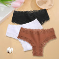 3PCS/Set Women Sexy Lace Panties Cotton Seamless Brazilian Panties