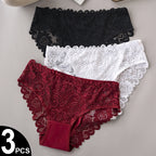 3PCS/Set Luxury Floral Embroidery Briefs