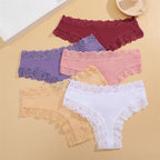 5Pcs/set Women Cotton Panties Floral Lace Intimate Underwear Trendy