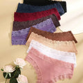 5Pcs/set Women Cotton Panties Floral Lace Intimate Underwear Trendy