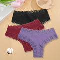 3PCS/Set Women Sexy Lace Panties Cotton Seamless Brazilian Panties