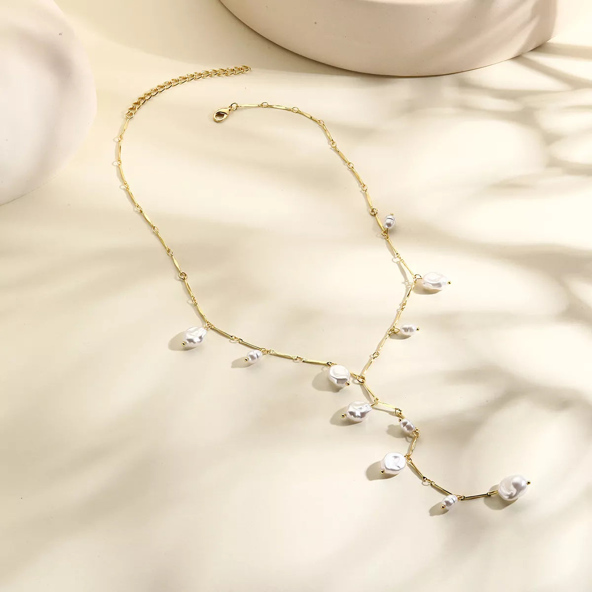 18K Gold-Plated Pearl Necklace