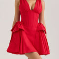 Bow V-Neck Sleeveless : Mini Dress