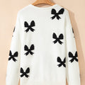 Bow Lace-up Sweater Cardigan