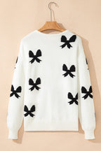 Bow Lace-up Sweater Cardigan