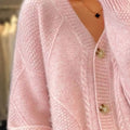 Full Size Textured Knit Button-Down Cardigan Plus Size