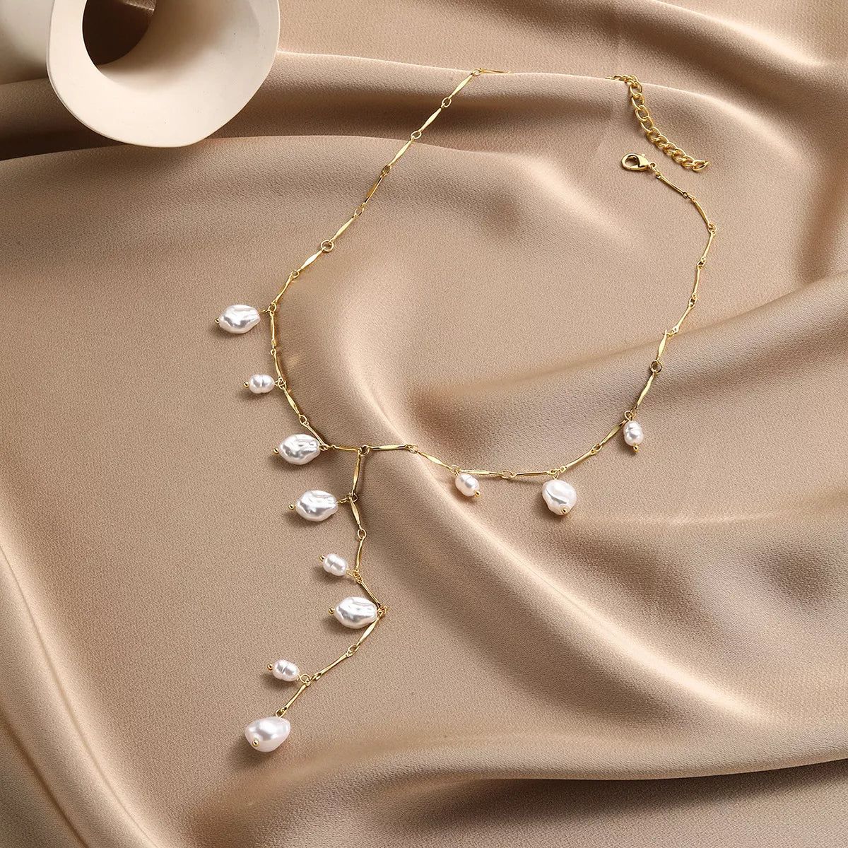 18K Gold-Plated Pearl Necklace