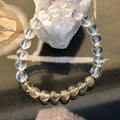 Citrine Rutilated & Crystal Quartz Stretch Bracelet! Genuine Crystals!
