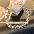 Citrine Rutilated & Crystal Quartz Stretch Bracelet! Genuine Crystals!
