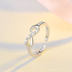 Rhinestone Silver Infinity Ring