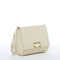 Leather Saddle Bag Off White Crossbody Purse Cream Women's Handbag