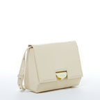Leather Saddle Bag Off White Crossbody Purse Cream Women's Handbag