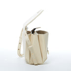 Leather Saddle Bag Off White Crossbody Purse Cream Women's Handbag